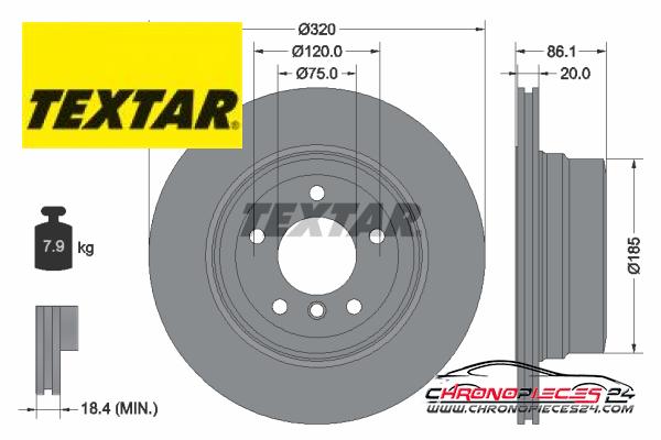 Achat de TEXTAR 92202003 Disque de frein pas chères