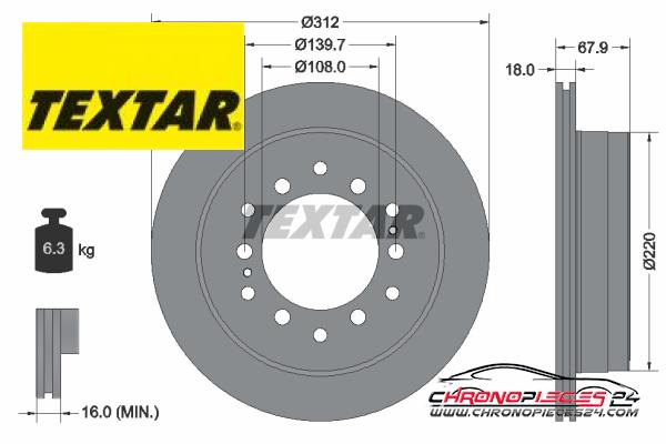 Achat de TEXTAR 92231003 Disque de frein pas chères