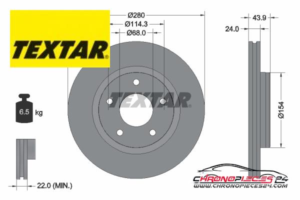 Achat de TEXTAR 92232205 Disque de frein PRO+ pas chères