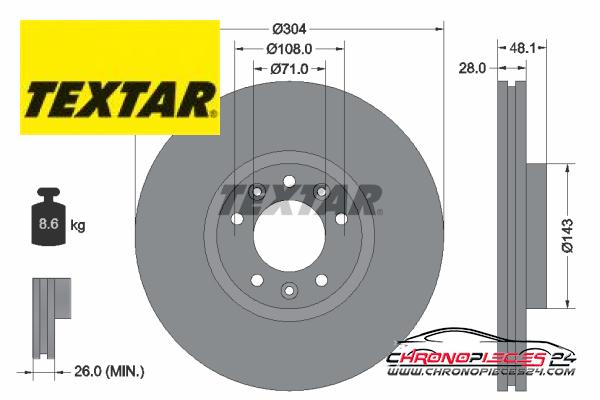 Achat de TEXTAR 92232305 Disque de frein PRO+ pas chères