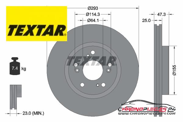 Achat de TEXTAR 92257303 Disque de frein pas chères