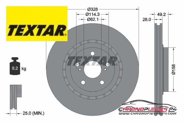 Achat de TEXTAR 92259403 Disque de frein pas chères