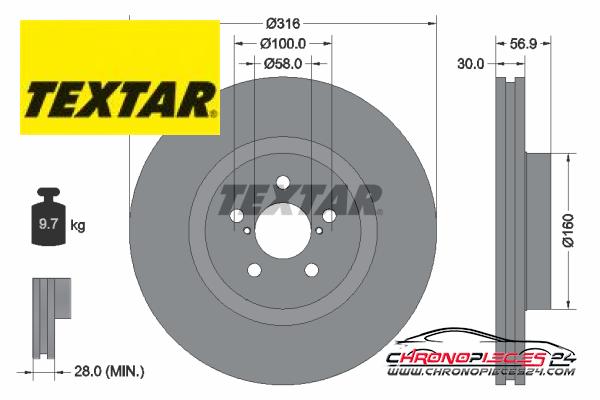 Achat de TEXTAR 92236503 Disque de frein pas chères