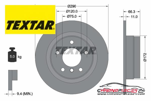 Achat de TEXTAR 92261003 Disque de frein pas chères