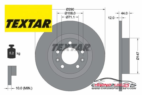 Achat de TEXTAR 92238003 Disque de frein pas chères