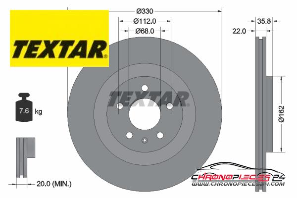 Achat de TEXTAR 92238305 Disque de frein pas chères