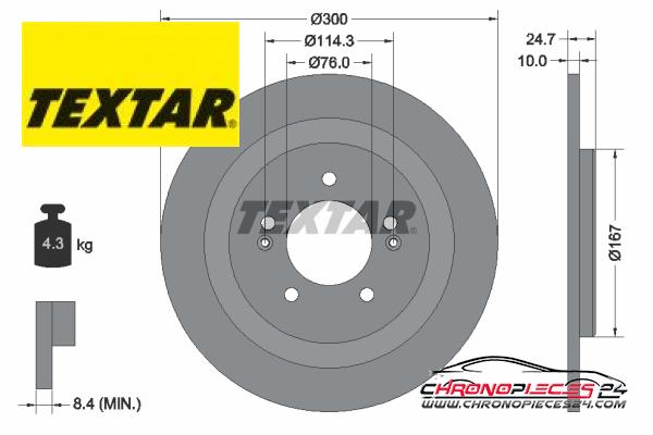 Achat de TEXTAR 92239203 Disque de frein pas chères