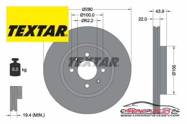 Achat de TEXTAR 92239303 Disque de frein pas chères