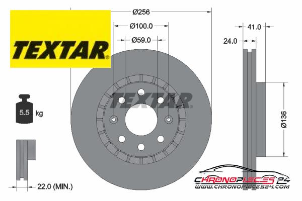 Achat de TEXTAR 92263303 Disque de frein pas chères