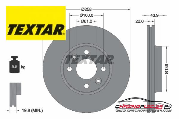 Achat de TEXTAR 92241503 Disque de frein pas chères