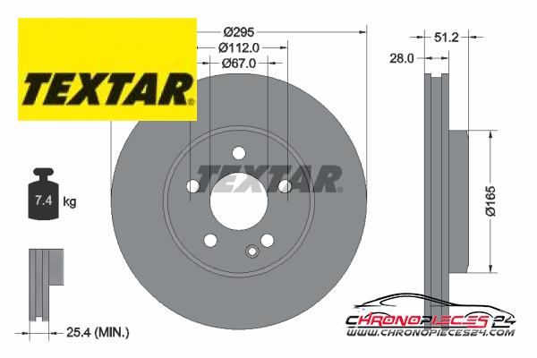 Achat de TEXTAR 92241603 Disque de frein pas chères