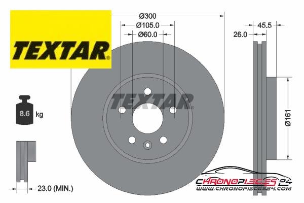 Achat de TEXTAR 92243303 Disque de frein pas chères