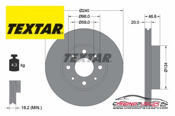 Achat de TEXTAR 92090300 Disque de frein pas chères