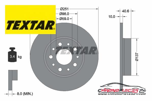 Achat de TEXTAR 92244303 Disque de frein pas chères