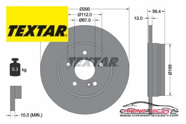 Achat de TEXTAR 92091103 Disque de frein pas chères