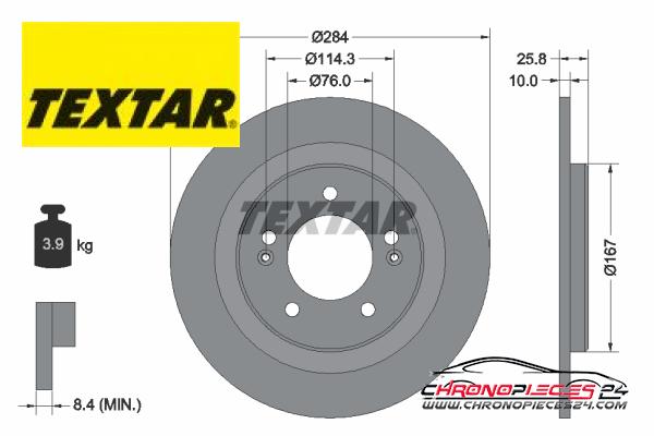 Achat de TEXTAR 92252703 Disque de frein pas chères