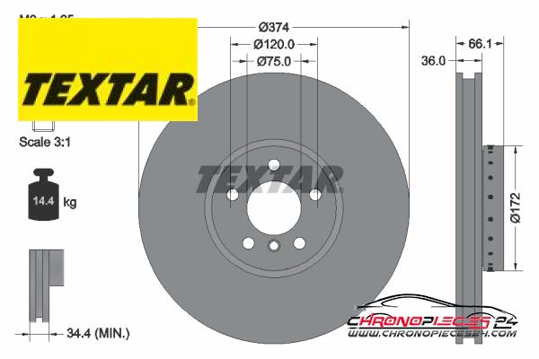 Achat de TEXTAR 92266325 Disque de frein pas chères