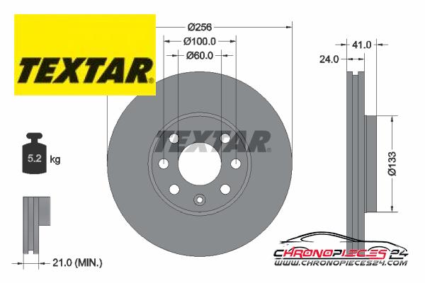 Achat de TEXTAR 92091803 Disque de frein pas chères