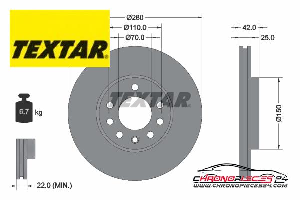 Achat de TEXTAR 92091903 Disque de frein pas chères