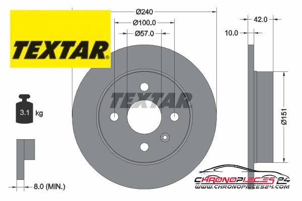 Achat de TEXTAR 92092003 Disque de frein pas chères