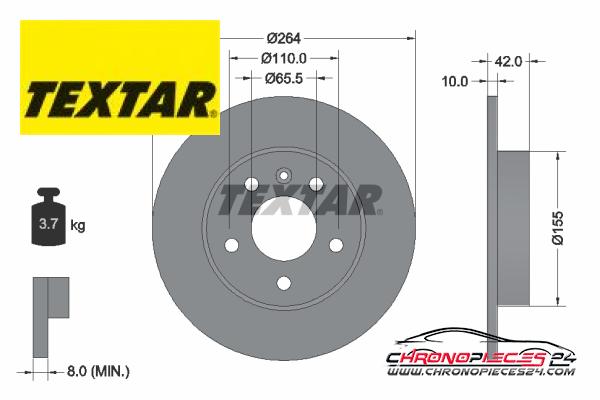 Achat de TEXTAR 92092103 Disque de frein pas chères