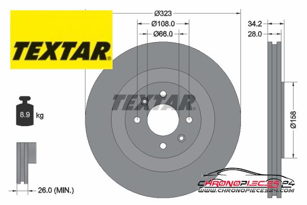 Achat de TEXTAR 92267103 Disque de frein pas chères