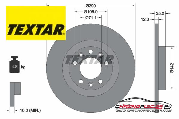 Achat de TEXTAR 92267303 Disque de frein pas chères