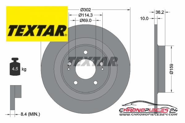 Achat de TEXTAR 92267403 Disque de frein pas chères