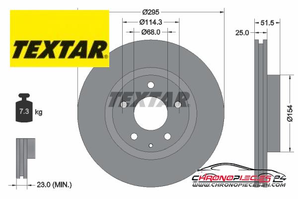 Achat de TEXTAR 92267603 Disque de frein pas chères