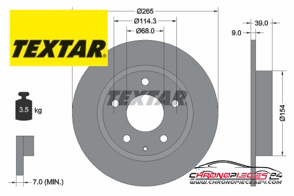 Achat de TEXTAR 92267703 Disque de frein pas chères