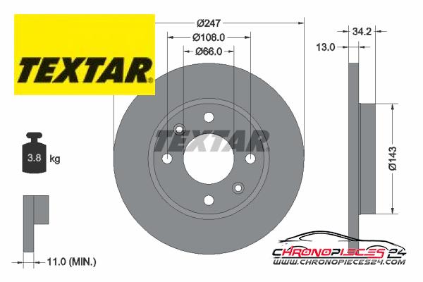 Achat de TEXTAR 92092803 Disque de frein pas chères