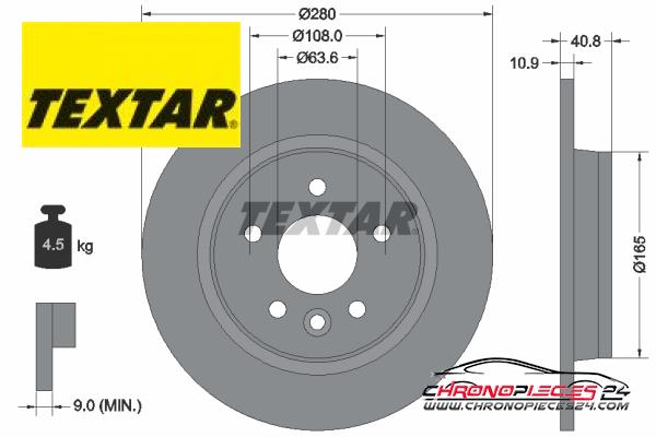 Achat de TEXTAR 92255603 Disque de frein pas chères