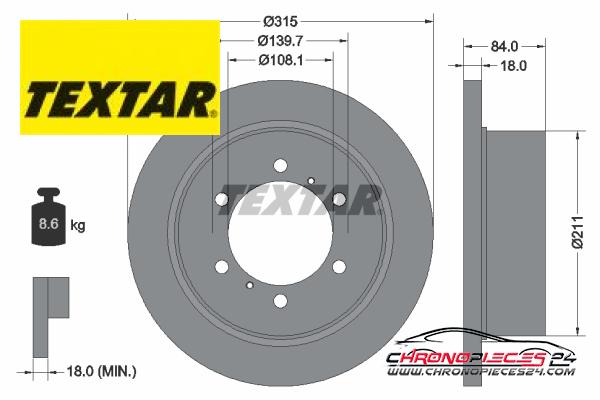 Achat de TEXTAR 92093100 Disque de frein pas chères