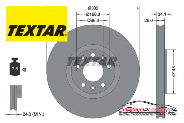 Achat de TEXTAR 92268103 Disque de frein pas chères