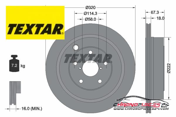 Achat de TEXTAR 92255903 Disque de frein pas chères