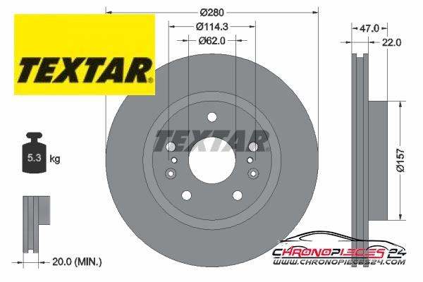 Achat de TEXTAR 92268303 Disque de frein pas chères