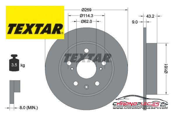 Achat de TEXTAR 92268403 Disque de frein pas chères