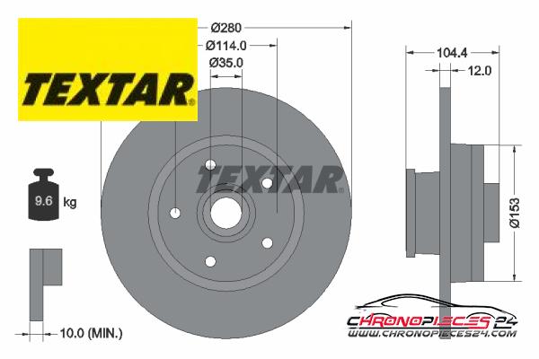 Achat de TEXTAR 92268903 Disque de frein pas chères