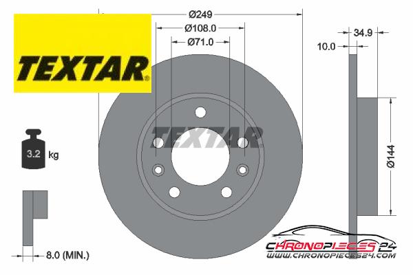 Achat de TEXTAR 92269103 Disque de frein pas chères