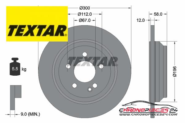 Achat de TEXTAR 92272703 Disque de frein pas chères