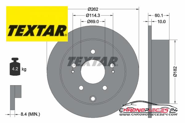 Achat de TEXTAR 92269403 Disque de frein pas chères