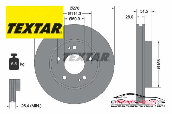 Achat de TEXTAR 92270803 Disque de frein pas chères