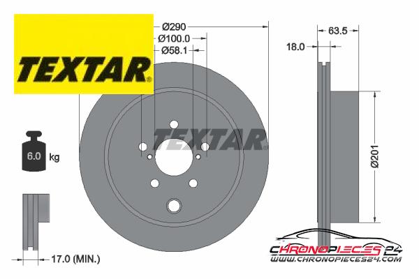 Achat de TEXTAR 92270903 Disque de frein pas chères