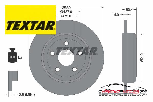 Achat de TEXTAR 92274703 Disque de frein pas chères