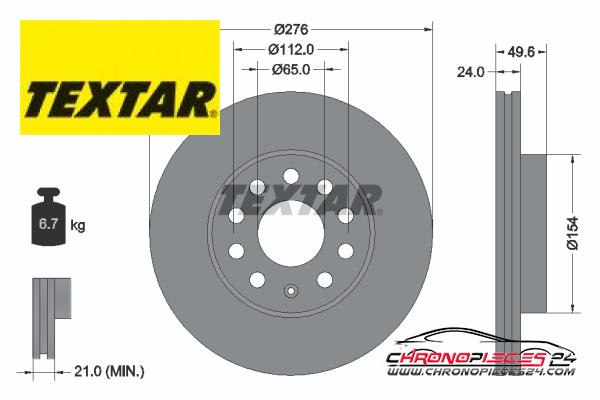 Achat de TEXTAR 92271903 Disque de frein pas chères