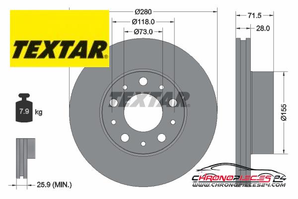 Achat de TEXTAR 92275003 Disque de frein pas chères