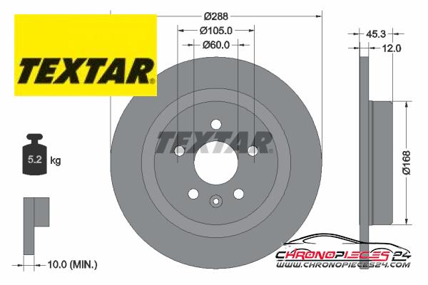 Achat de TEXTAR 92275203 Disque de frein pas chères