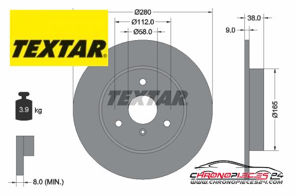 Achat de TEXTAR 92097603 Disque de frein pas chères