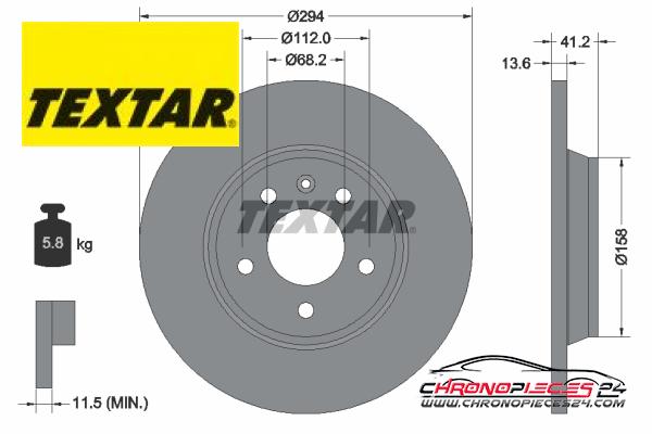 Achat de TEXTAR 92098103 Disque de frein pas chères