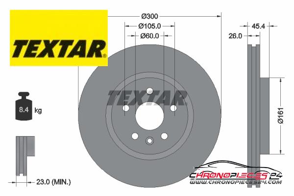 Achat de TEXTAR 92277205 Disque de frein PRO+ pas chères